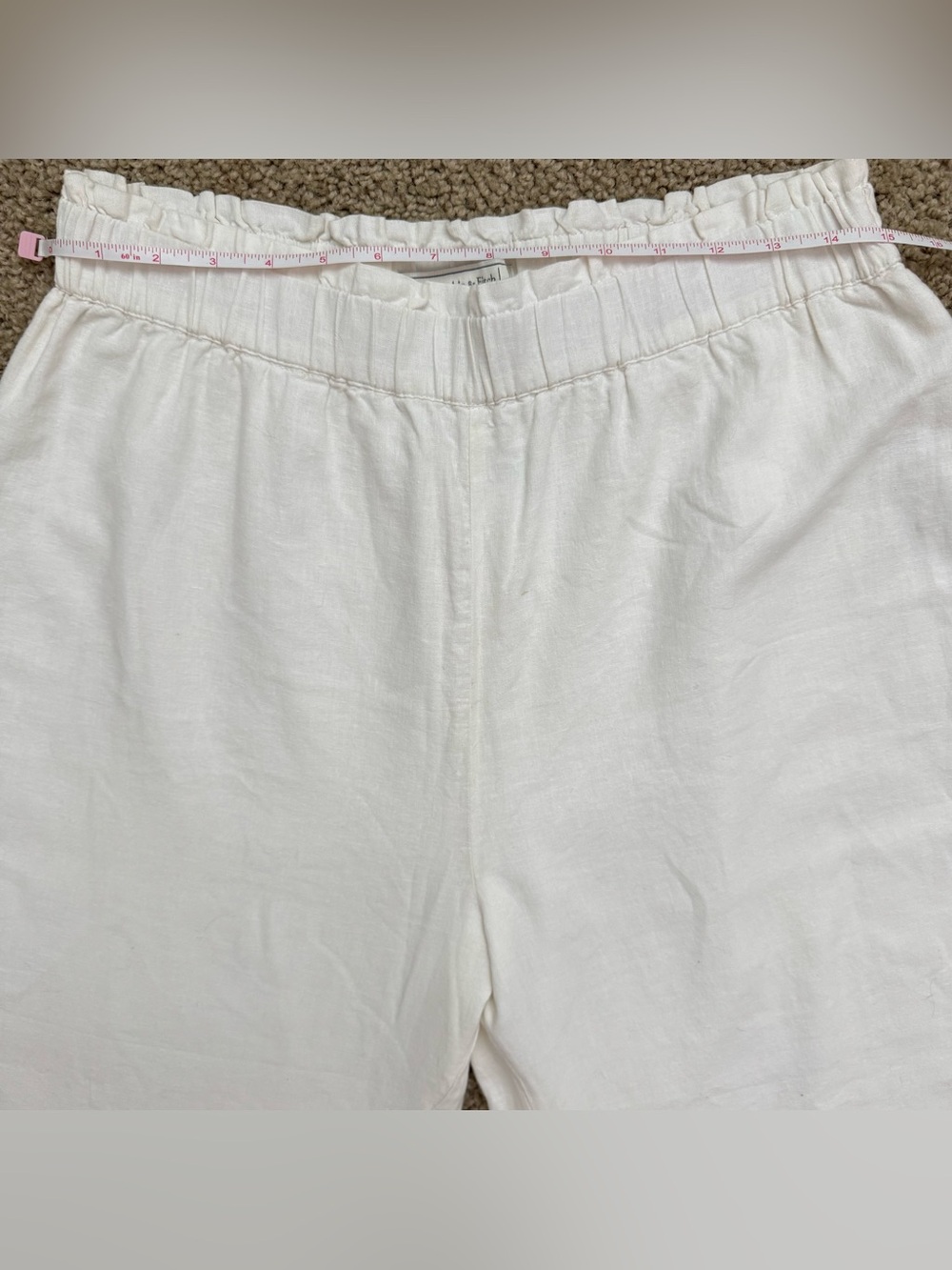 Abercrombie & Fitch Wide Leg Cropped Pants Womens Large • Linen Blend Relaxed - Picture 5 of 10